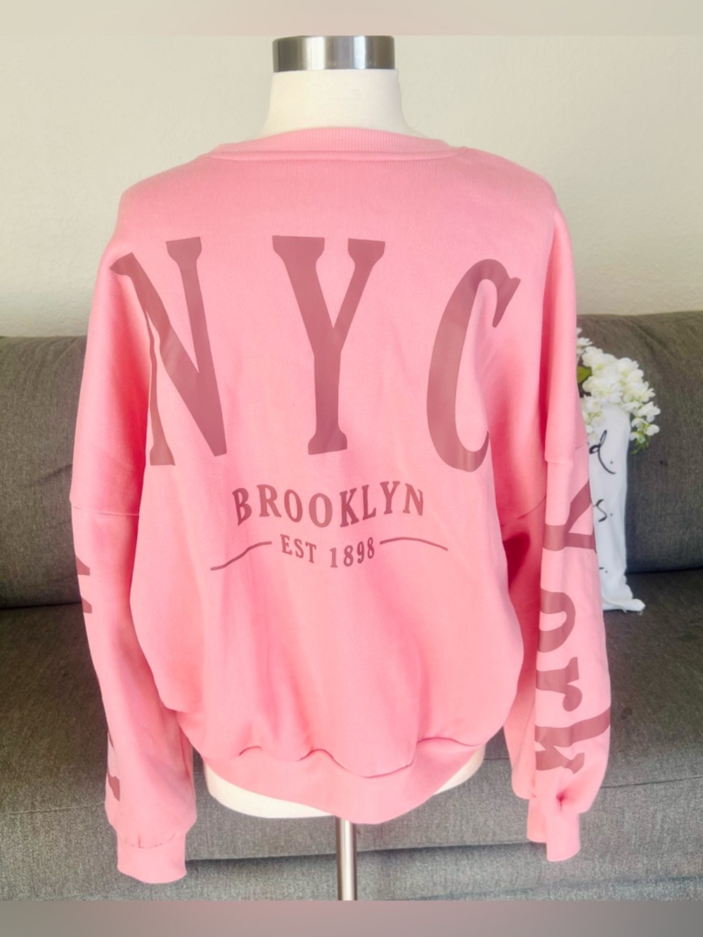 NYC Brooklyn Pink Graphic Sweatshirt